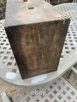 Vintage Neslein Wooden Engineers Cabinet Drawers Tool Makers Box Machinist Chest