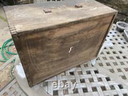 Vintage Neslein Wooden Engineers Cabinet Drawers Tool Makers Box Machinist Chest