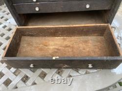 Vintage Neslein Wooden Engineers Cabinet Drawers Tool Makers Box Machinist Chest