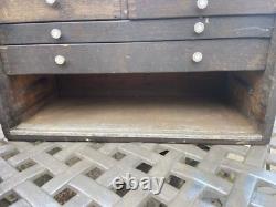 Vintage Neslein Wooden Engineers Cabinet Drawers Tool Makers Box Machinist Chest