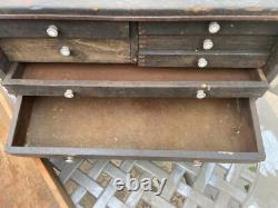 Vintage Neslein Wooden Engineers Cabinet Drawers Tool Makers Box Machinist Chest