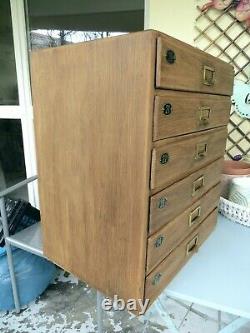 Vintage Oak Filing Cabinet Collectors Drawers Watchmakers Engineers Tool Chest