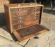 Vintage Oak Neslein 8 Drawer Locking Engineers Machinist Tool Cabinet Chest