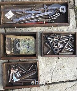 Vintage Oak Neslein 8 Drawer Locking Engineers Machinist Tool Cabinet Chest