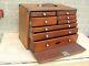 Vintage Old Neslein Engineers 7 Drawer Toolbox Wooden Tool Box Storage Cabinet