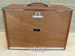 Vintage Old Neslein Engineers 7 Drawer Toolbox Wooden Tool Box Storage Cabinet