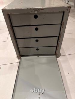 Vintage Secure Metal'Tool' Cabinet Closing Front Secure Drawer Unit Heavyweight