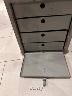 Vintage Secure Metal'Tool' Cabinet Closing Front Secure Drawer Unit Heavyweight