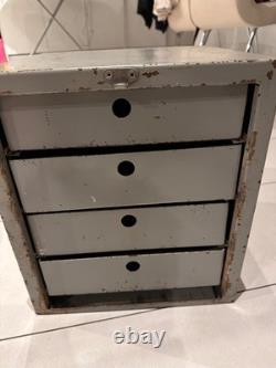 Vintage Secure Metal'Tool' Cabinet Closing Front Secure Drawer Unit Heavyweight