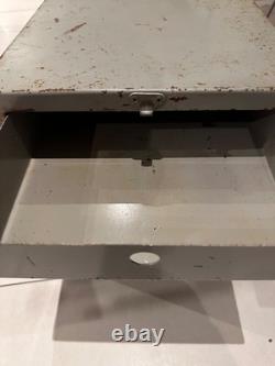 Vintage Secure Metal'Tool' Cabinet Closing Front Secure Drawer Unit Heavyweight