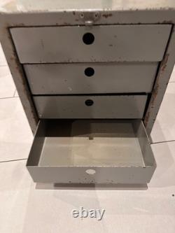 Vintage Secure Metal'Tool' Cabinet Closing Front Secure Drawer Unit Heavyweight