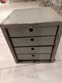 Vintage Secure Metal'Tool' Cabinet Closing Front Secure Drawer Unit Heavyweight