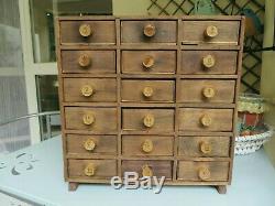 Vintage Small Apothecary Cabinet Collectors Drawers Tool Box / Chest Early 1900