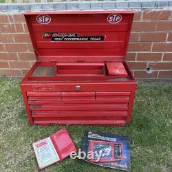 Vintage Snap-On 7 Drawer Top Tool Chest Cabinet Red Mechanics Toolbox 29in UK