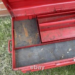 Vintage Snap-On 7 Drawer Top Tool Chest Cabinet Red Mechanics Toolbox 29in UK