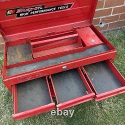 Vintage Snap-On 7 Drawer Top Tool Chest Cabinet Red Mechanics Toolbox 29in UK