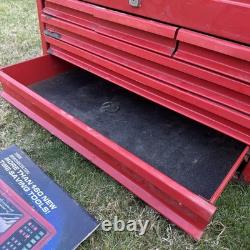 Vintage Snap-On 7 Drawer Top Tool Chest Cabinet Red Mechanics Toolbox 29in UK