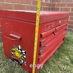 Vintage Snap-On 7 Drawer Top Tool Chest Cabinet Red Mechanics Toolbox 29in UK