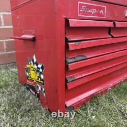Vintage Snap-On 7 Drawer Top Tool Chest Cabinet Red Mechanics Toolbox 29in UK