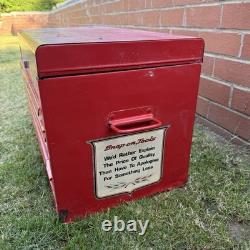 Vintage Snap-On 7 Drawer Top Tool Chest Cabinet Red Mechanics Toolbox 29in UK