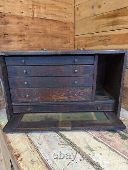 Vintage Solid Wood Vintage Engineers/Carpenters Tool Of Chest Drawers Cabinet