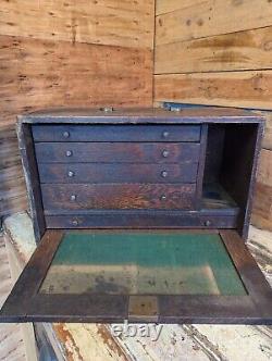 Vintage Solid Wood Vintage Engineers/Carpenters Tool Of Chest Drawers Cabinet