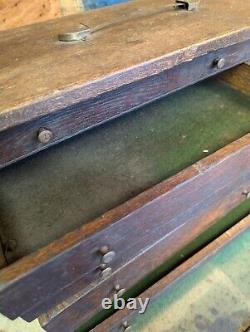 Vintage Solid Wood Vintage Engineers/Carpenters Tool Of Chest Drawers Cabinet