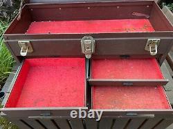 Vintage Starrett 7 Drawer Engineers Toolmakers Metal Tool Chest Box Cabinet