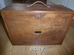 Vintage UNION 8 Drawer Engineers Toolmaker Wooden Tool Cabinet Chest Toolbox