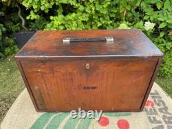 Vintage Union Engineers Wooden Toolmakers Chest Box 5 Drawer Cabinet needs tlc