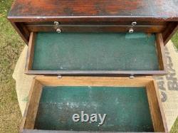 Vintage Union Engineers Wooden Toolmakers Chest Box 5 Drawer Cabinet needs tlc