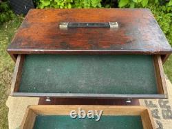 Vintage Union Engineers Wooden Toolmakers Chest Box 5 Drawer Cabinet needs tlc
