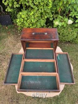 Vintage Union Engineers Wooden Toolmakers Chest Box 5 Drawer Cabinet needs tlc