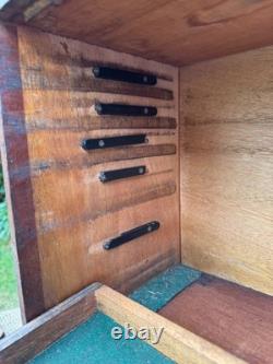 Vintage Union Engineers Wooden Toolmakers Chest Box 5 Drawer Cabinet needs tlc