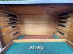 Vintage Union Engineers Wooden Toolmakers Chest Box 5 Drawer Cabinet needs tlc
