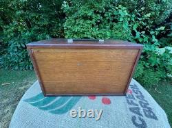 Vintage Union Engineers Wooden Toolmakers Chest Box 5 Drawer Cabinet needs tlc