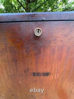 Vintage Union Engineers Wooden Toolmakers Chest Box 5 Drawer Cabinet needs tlc