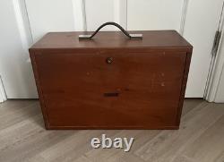 Vintage Union Engineers Wooden Toolmakers Chest Box Five Drawer Cabinet