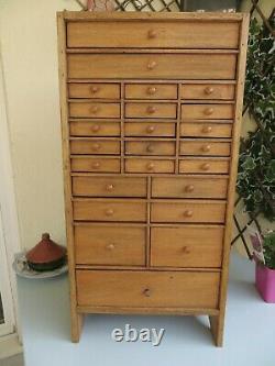 Vintage Watchmakers Cabinet, Collectors Drawers, Engineers Tool Box / Chest