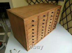 Vintage Watchmakers Cabinet Collectors Drawers Engineers Tool Box Chest Case of
