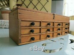Vintage Watchmakers Cabinet Collectors Drawers Tool Chest Jewelry Box Miniature