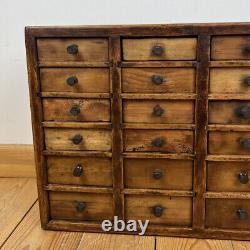 Vintage Wood Bank Of Collector Engineer Tool Watch Makers Drawers Chest Cabinet