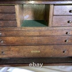 Vintage Wooden 8 Drawer Engineers Tool Cabinet DC Woodberry