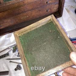 Vintage Wooden 8 Drawer Engineers Tool Cabinet DC Woodberry