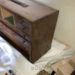 Vintage Wooden 8 Drawer Engineers Tool Cabinet DC Woodberry