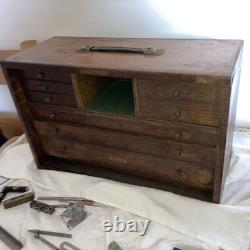 Vintage Wooden 8 Drawer Engineers Tool Cabinet DC Woodberry