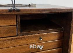 Vintage Wooden Collectors Engineers Tool Watch Makers Box Chest Cabinet 5 Drawer