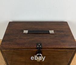 Vintage Wooden Collectors Engineers Tool Watch Makers Box Chest Cabinet 5 Drawer