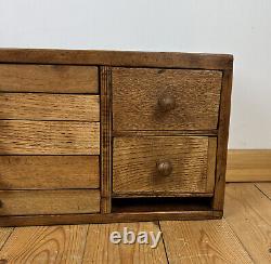 Vintage Wooden Collectors Engineers Tool Watch Makers Box Chest Cabinet 7 Drawer