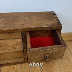 Vintage Wooden Collectors Engineers Tool Watch Makers Box Chest Cabinet 7 Drawer